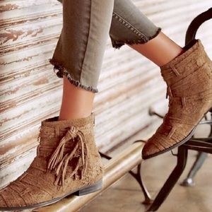 Free People Decades Distressed Booties